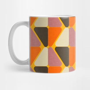 Retro Color Block Flower Yellow Mug